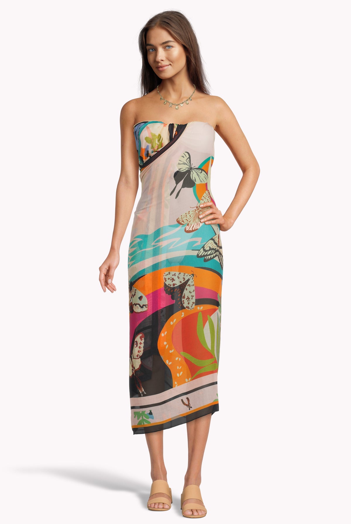 Butterfly Silk Modal Pareo Sarong Caribbean resortwear for women