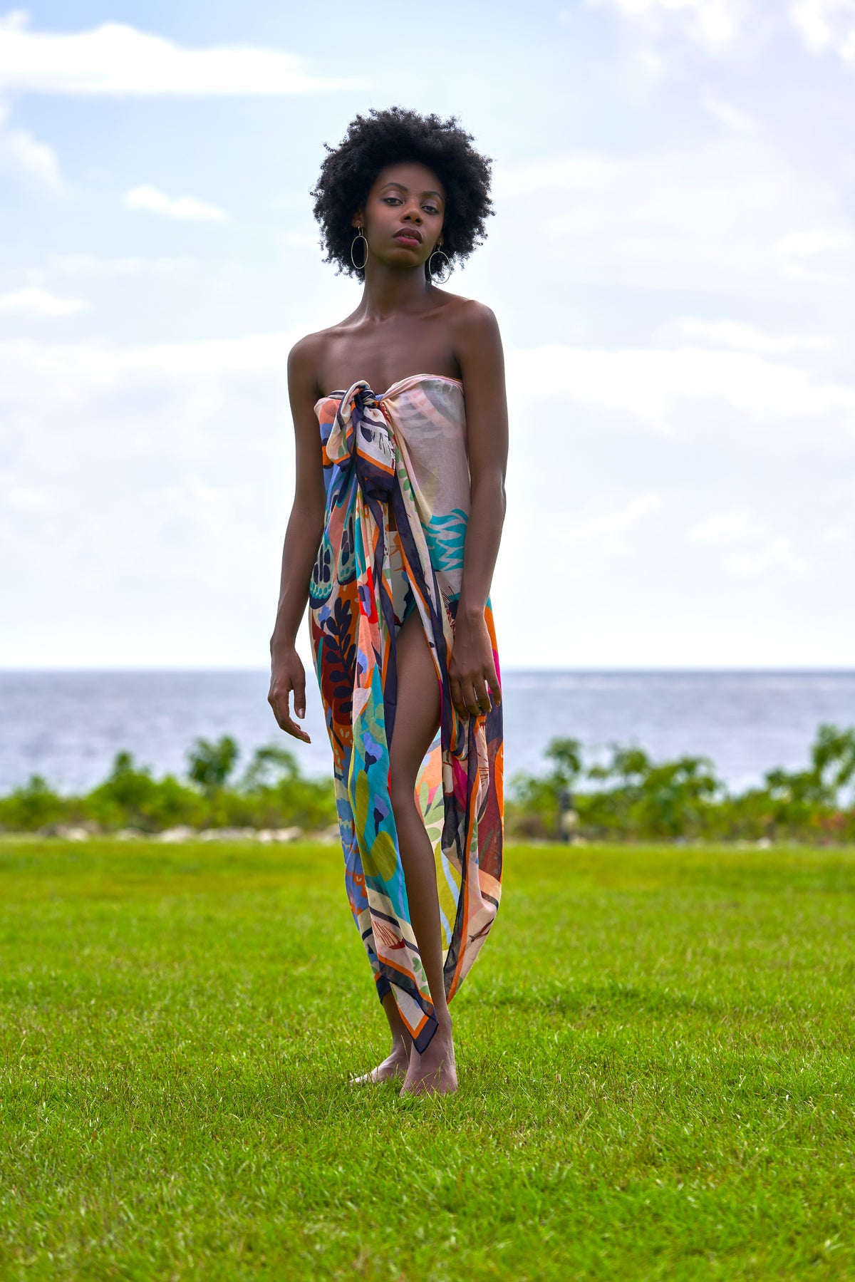 Butterfly Silk Modal Pareo Sarong Caribbean resortwear for women