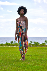 Butterfly Silk Modal Pareo Sarong Caribbean resortwear for women
