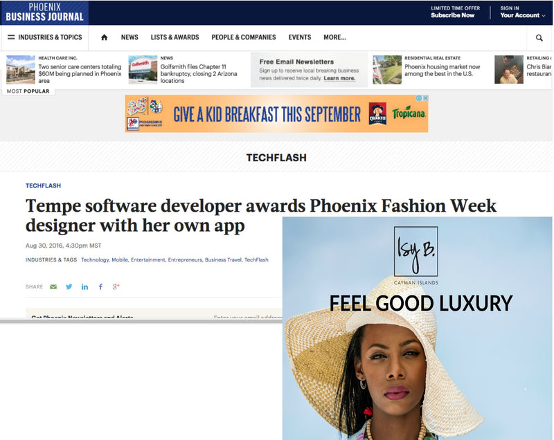 Phoenix Business Journal - Isy B. Designs Winning Shopgate App at Fashion Week