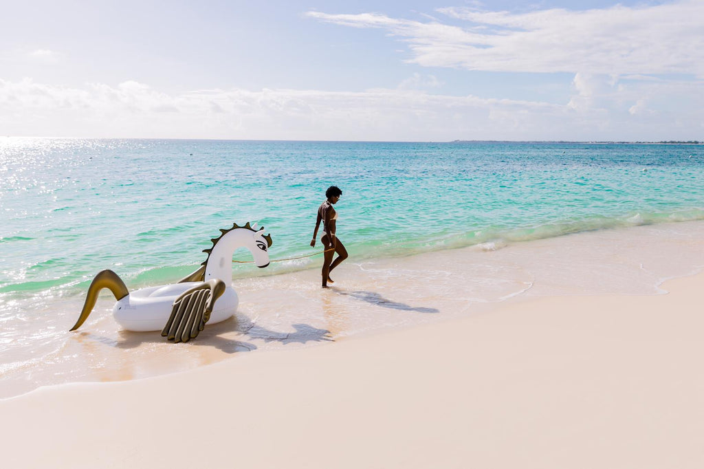 Isy B. on the beach at Grand Cayman