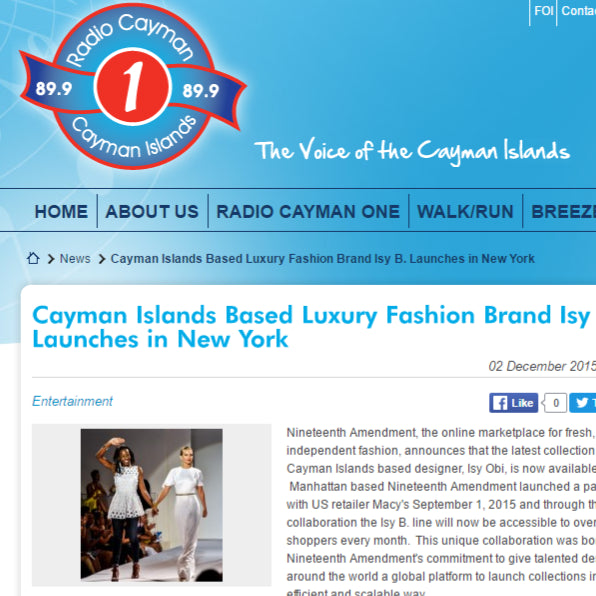 Radio Cayman - Cayman Islands Based Luxury Brand Isy B Launches in New York