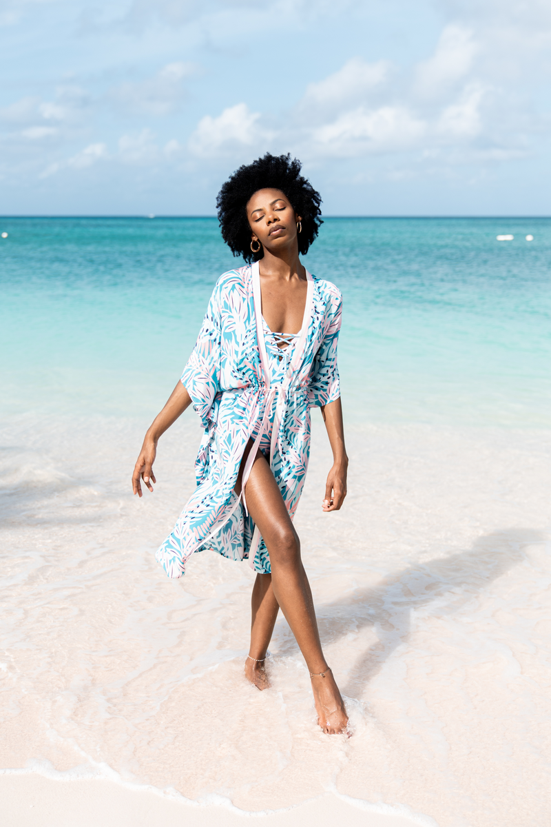 Orchid Drawstring Midi Kimono Isy B. Design Orchid Drawstring Midi Kimono Isy B. Design
