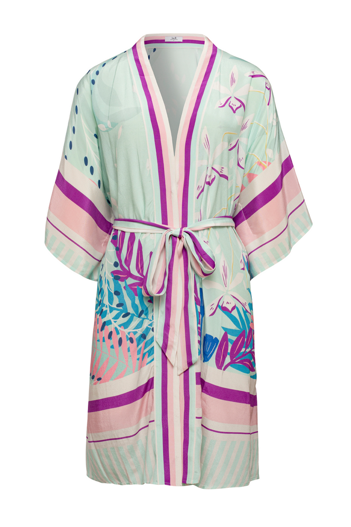 Orchid Wrap Kimono With Belt