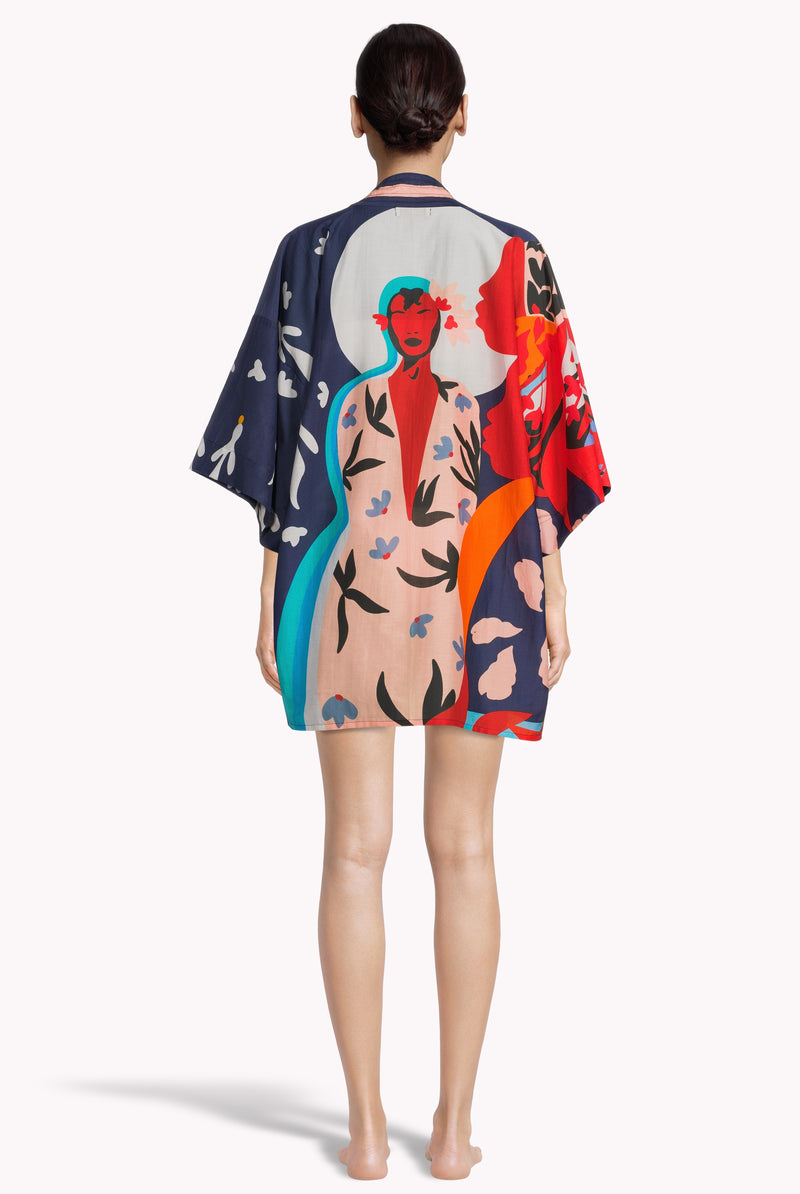 Una's Wish Silk Cotton Kimono Caribbean resortwear for women