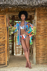 Butterfly Silk Cotton Kimono Caribbean Resort wear