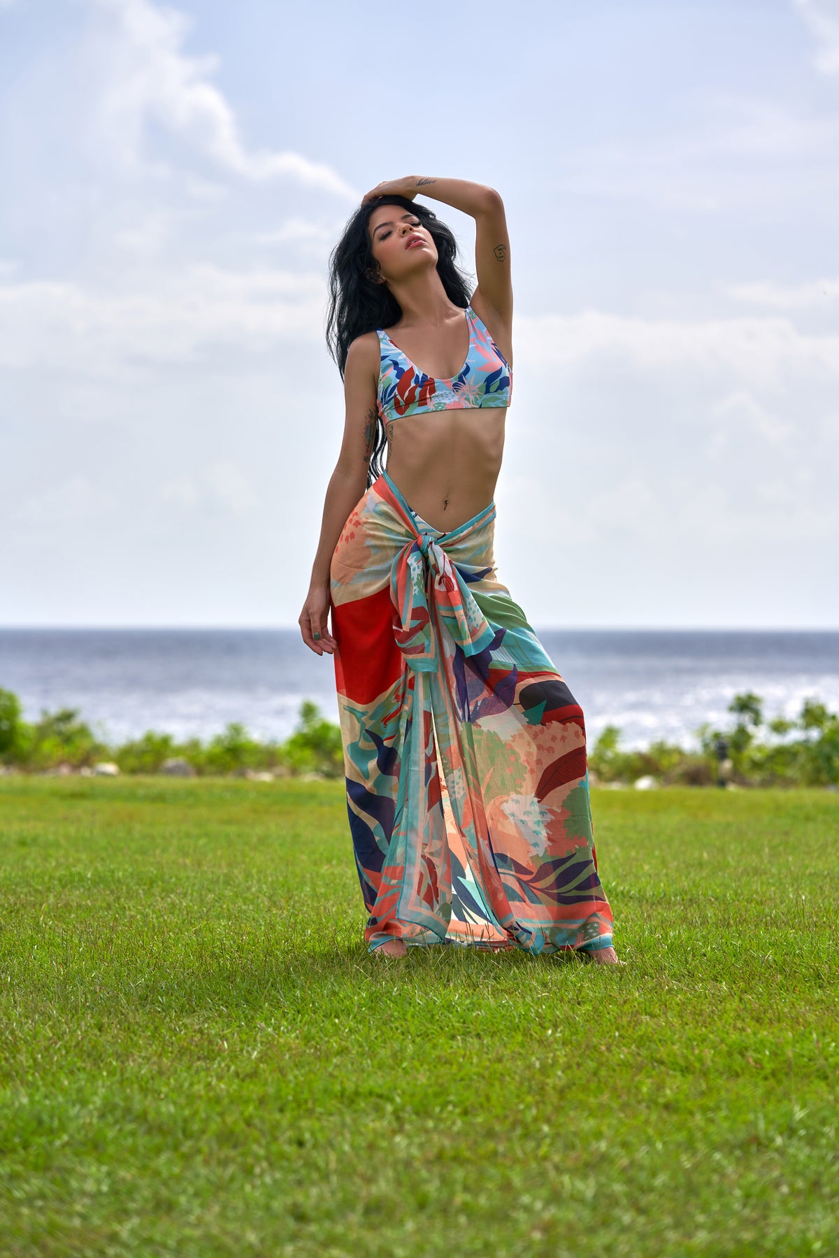 Mekaya's Song Silk Modal Pareo Sarong Caribbean resortwear for women