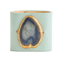 Loved Cuff - Aquamarine Leather with Blue Agate