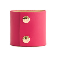 Loved Cuff - Pink Ruby Leather with Brown Agate