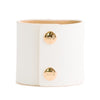 Loved Cuff - Moonstone White Leather with Pink Agate